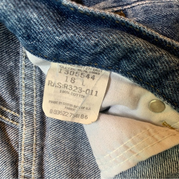 Riders 1305544 100% Cotton Rigid Medium Wash High Rise Straight Leg Jeans Sz 18L - Picture 7 of 13